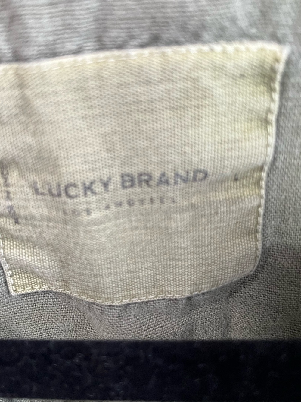 Lucky Brand Lot of 2 Blouses Tops Dark Grey Baby Doll Olive Button Up Large - Picture 7 of 10